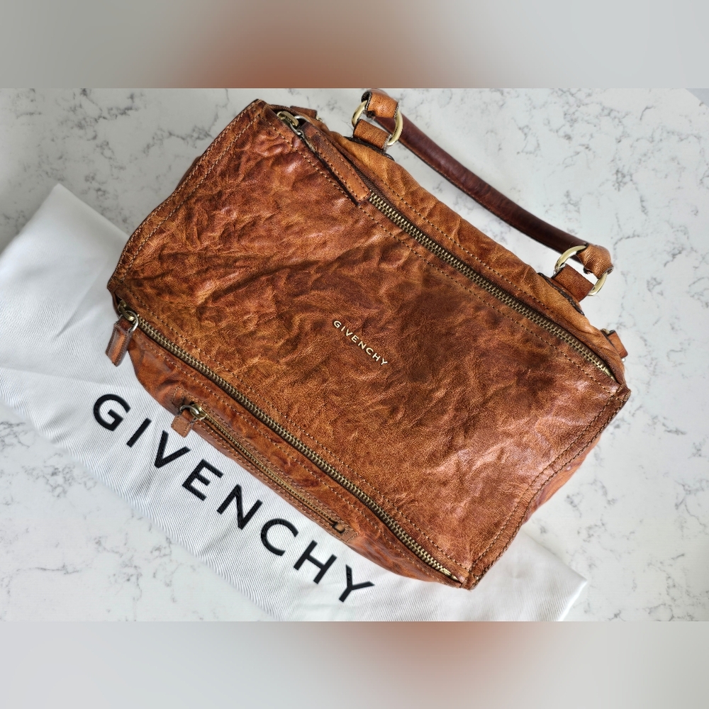 Givenchy Medium Pandora Bag in Brown Wrinkled Sheepskin Leather